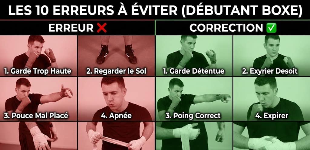 Les 10 erreurs des débutants en boxe à éviter