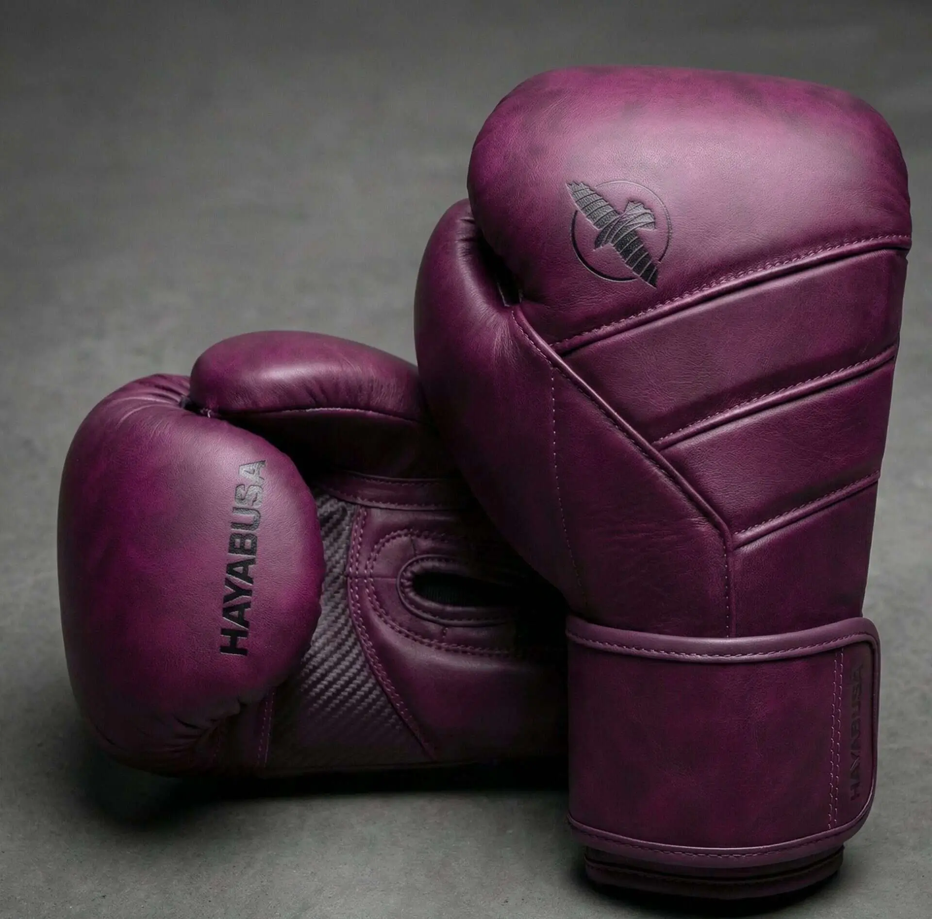 Gant de boxe femme Hayabusa T3 violet — système Dual-X double sangle, protection poignet maximale sans lacets