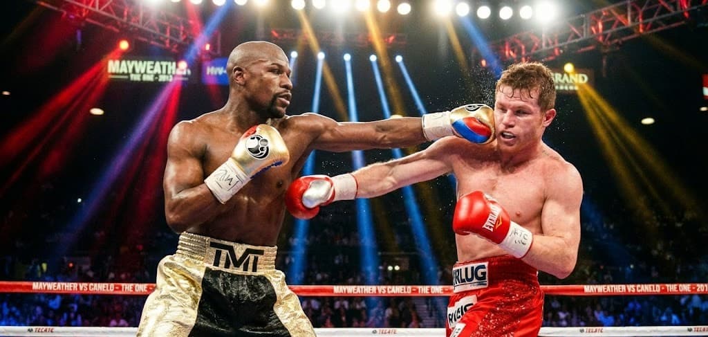 Le combat légendaire entre Floyd Mayweather et Canelo Alvarez, une leçon de boxe défensive.