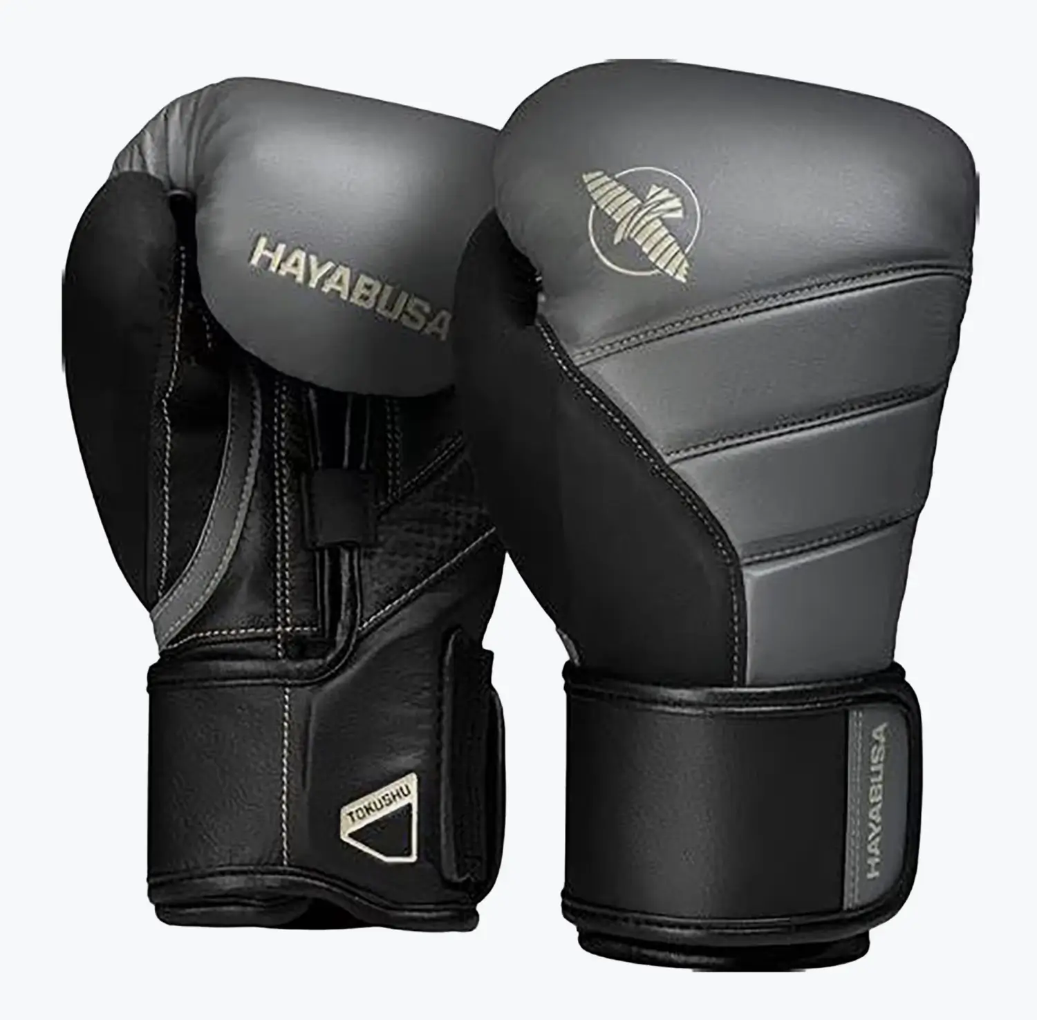 Gants boxe Hayabusa T3 gris noir 10oz sparring entraînement