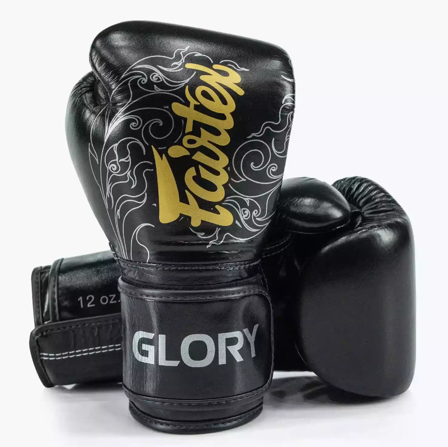 Gants Fairtex Glory noirs 12oz — gants fairtex glory kickboxing cuir thaïlandais