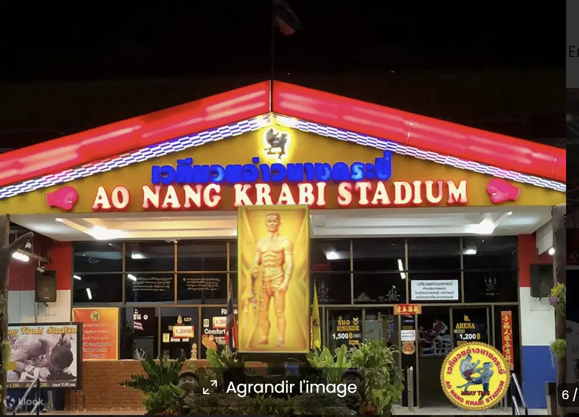 Entrée stade muay thai Krabi Ao Nang billets