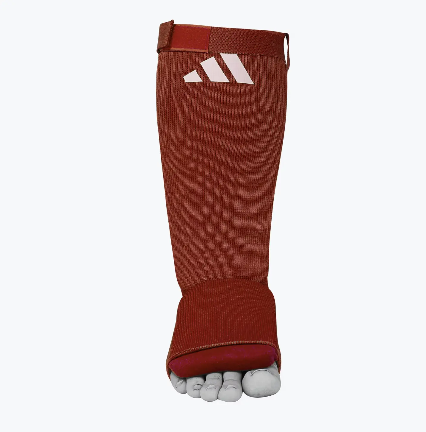 Adidas protège tibia chaussette rouge combat sports kickboxing