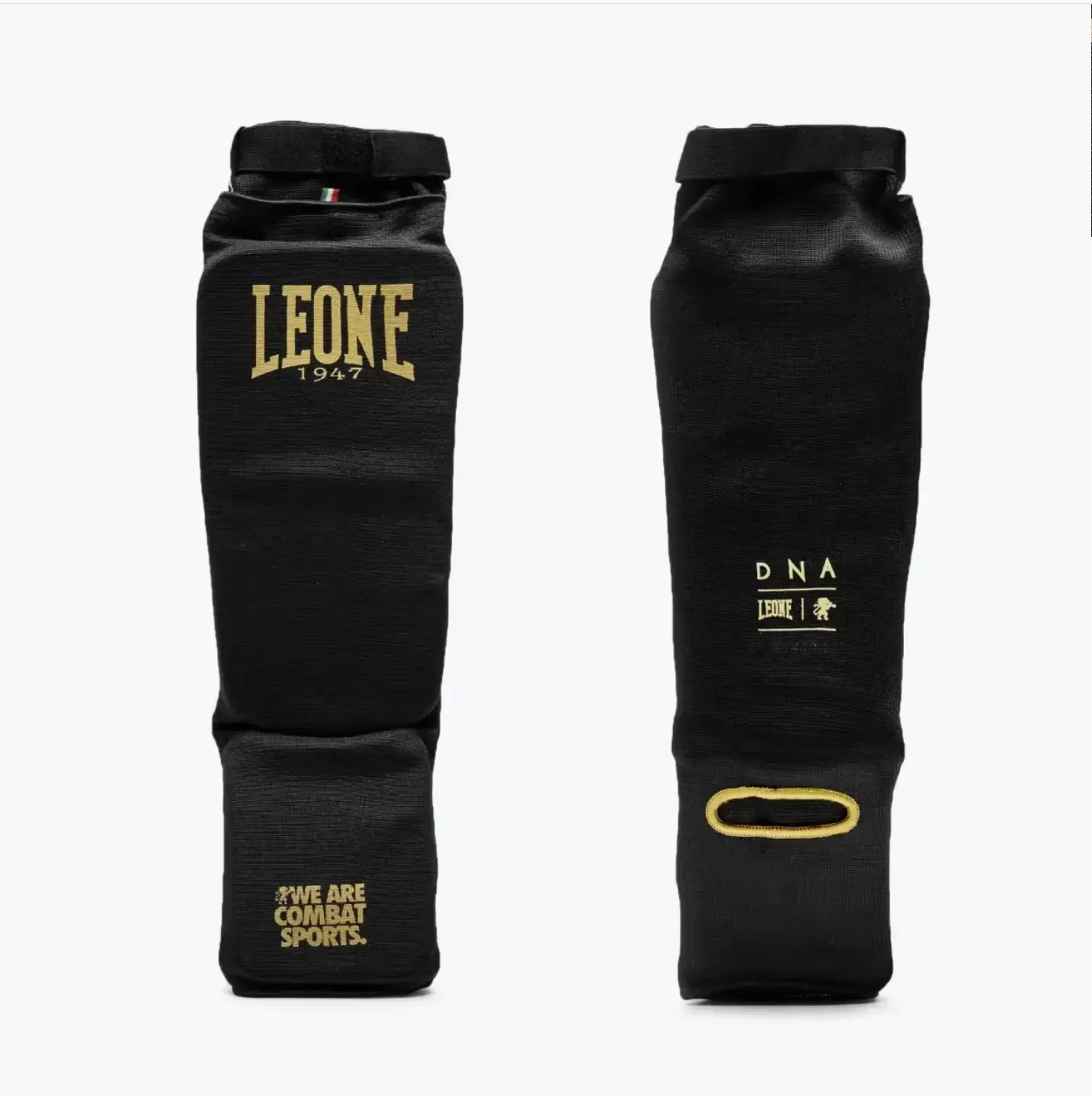 Leone DNA protège tibia chaussette boxe française savate noir or
