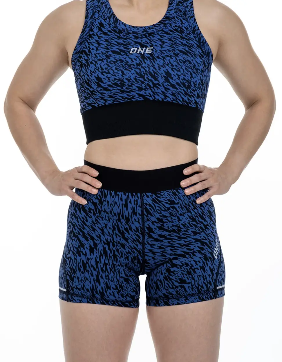 Short femme ONE Championship Vale Tudo bleu noir — short MMA femme compression