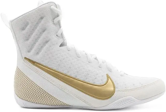Nike Machomai profil blanc or chaussure de boxe nike
