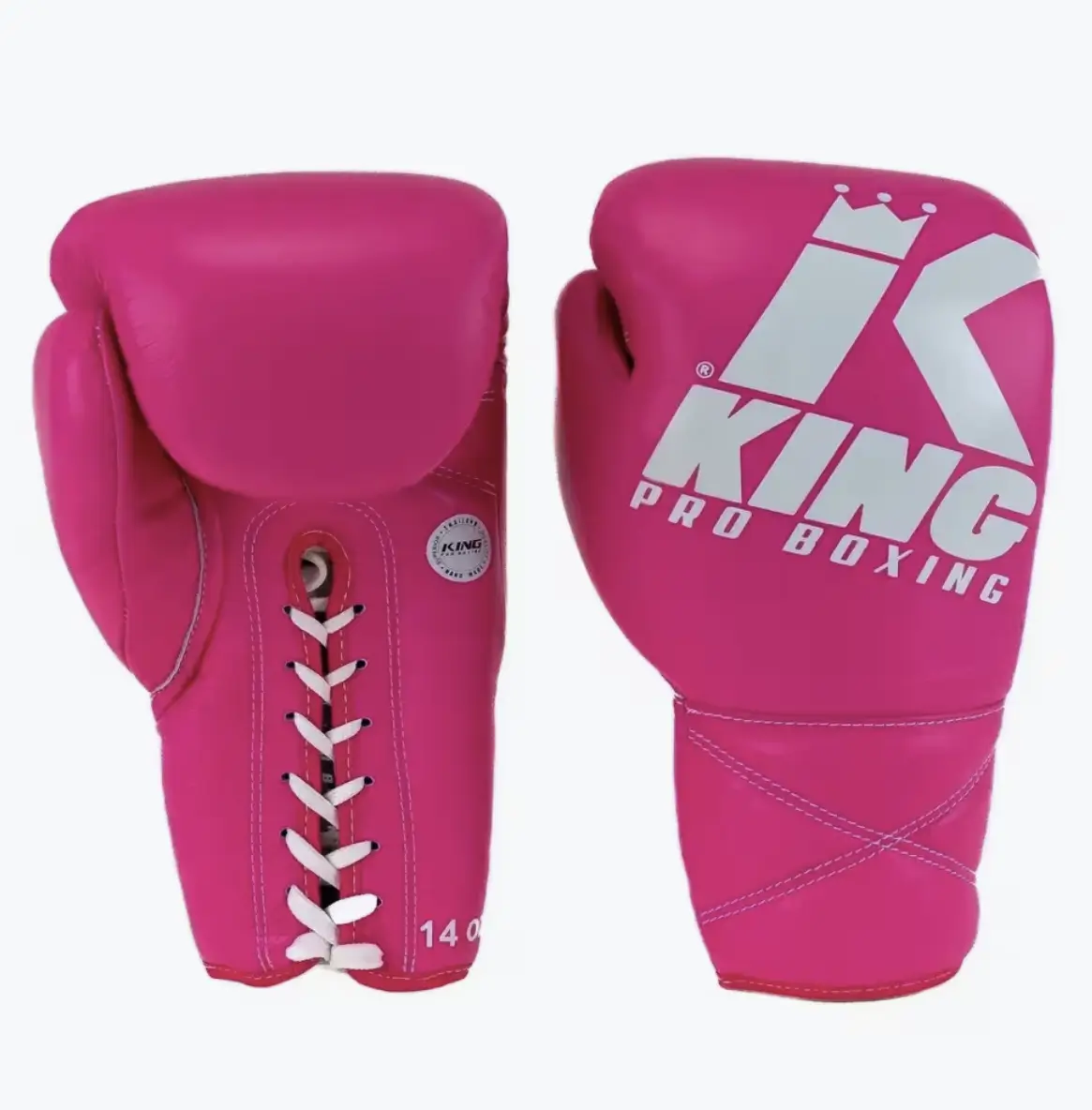Gant de boxe rose King Pro Boxing Thai à lacets coloris fuchsia