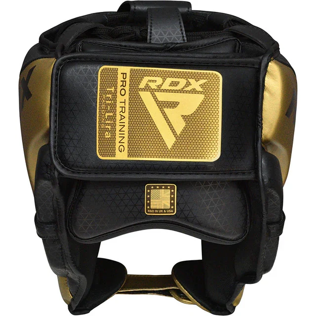 Casque de boxe RDX L1 Mark Pro PU noir – vue de face