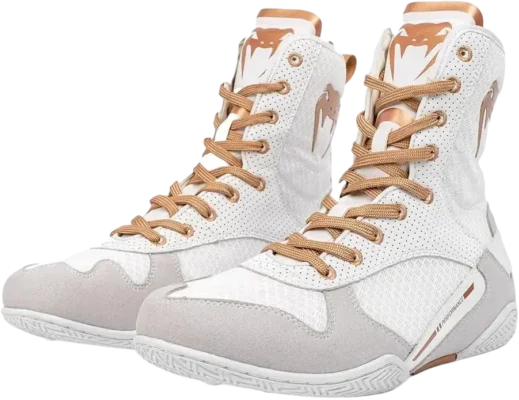 Chaussures de boxe Venum Elite blanc bronze