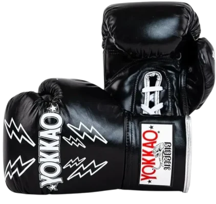 Gants de boxe à lacets Yokkao noir