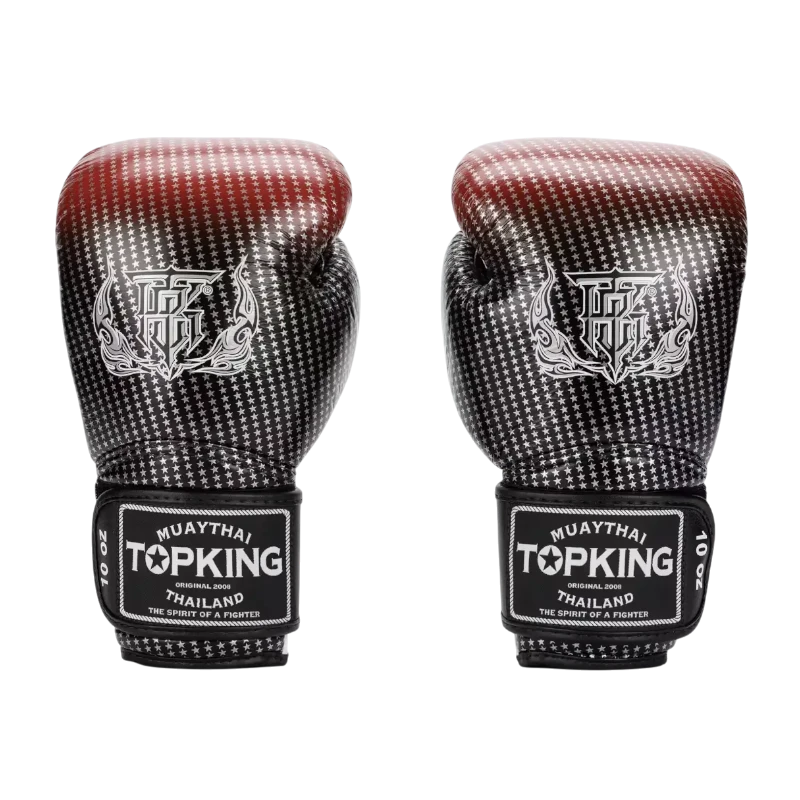 Gants de boxe Top King Super Star Air bleu et noir – vue de face