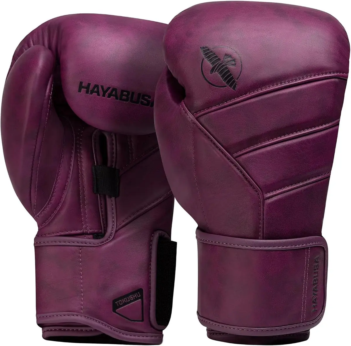 Gants de boxe femme Hayabusa T3 bordeaux Tokushu, cuir premium et système Dual-X pour le maintien du poignet
