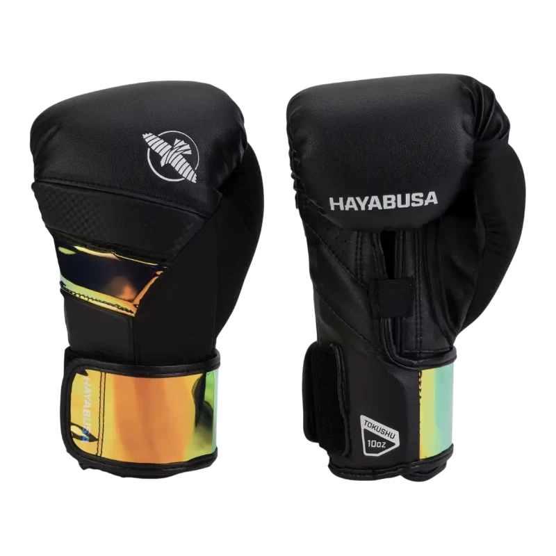 Gants de boxe Hayabusa T3 noirs iridescent – vue de face