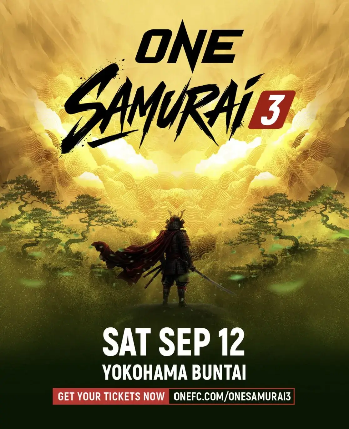 Affiche officielle ONE Samurai 3 Yokohama Buntai 12 septembre 2026