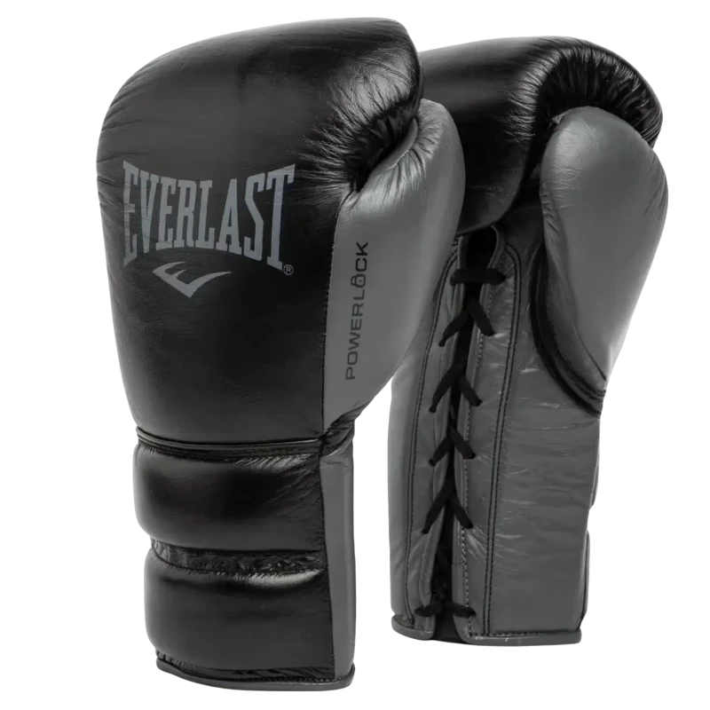 Gants Everlast Powerlock 2 Pro à lacets noir – vue de face