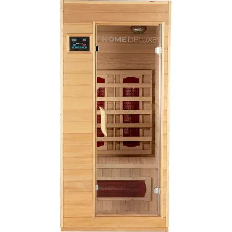 Cabine sauna infrarouge 1 place Home Deluxe REDSUN S 90x90 cm en bois Hemlock 1200W