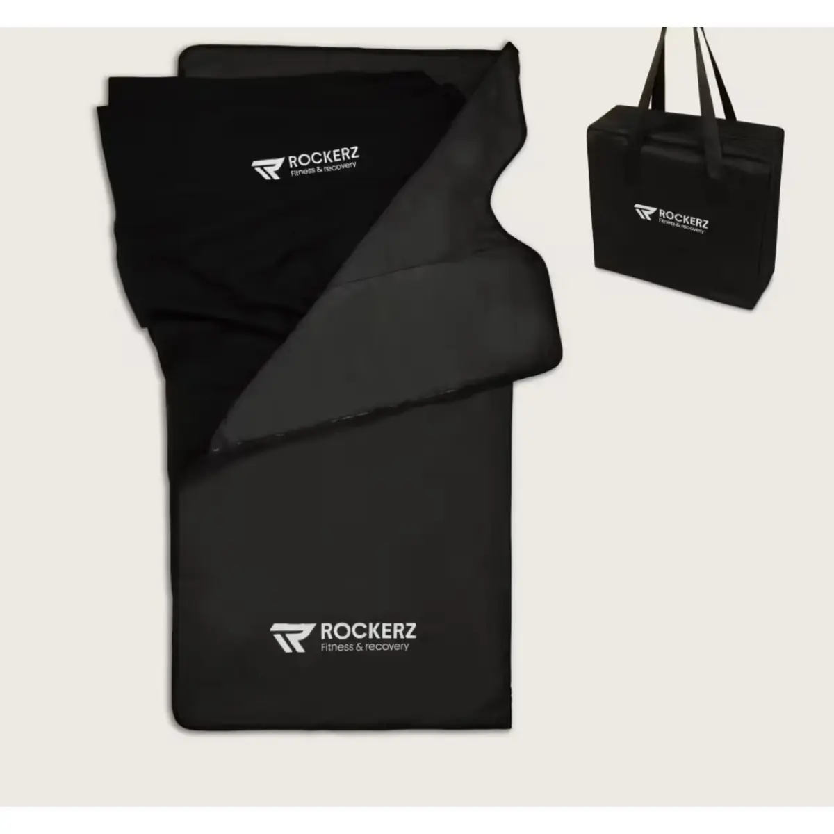Couverture sauna infrarouge Rockerz dépliée — récupération musculaire chaleur profonde sport