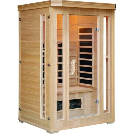 Sauna infrarouge 2 places Concept-Usine 120x120 cm avec 5 diffuseurs et chromothérapie 7 couleurs