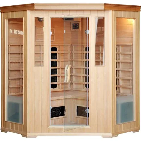 Cabine de sauna infrarouge 3-4 places Concept-Usine Narvik en bois de pruche avec chromothérapie