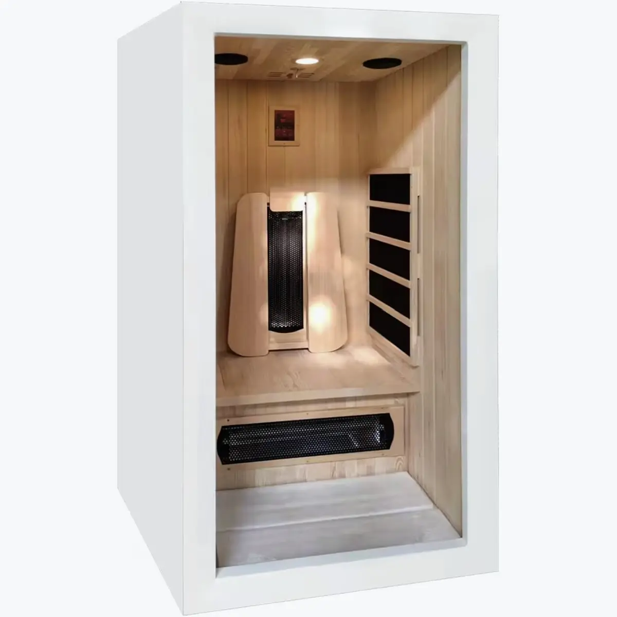 Sauna infrarouge France Sauna Saulo cabine solo épicéa — récupération musculaire combattant chaleur profonde