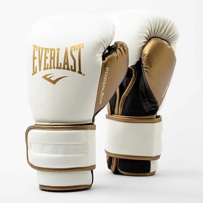 Gants de boxe Everlast Powerlock 2 blanc et or