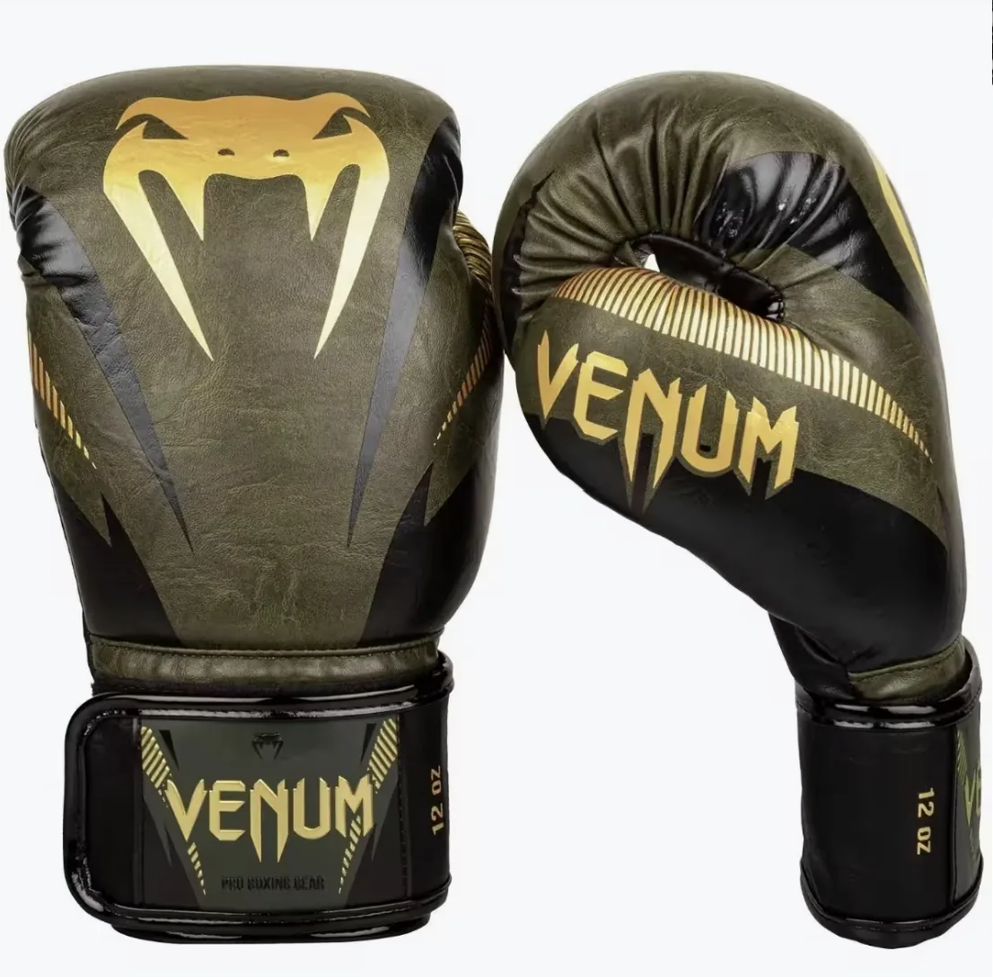 Gants Venum Impact coloris militaire, face et dos