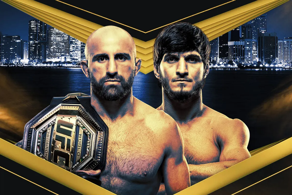 Affiche officielle UFC 333, Alexander Volkanovski contre Movsar Evloev pour le titre des poids plumes, 24 octobre 2026 à l'Etihad Arena d'Abu Dhabi
