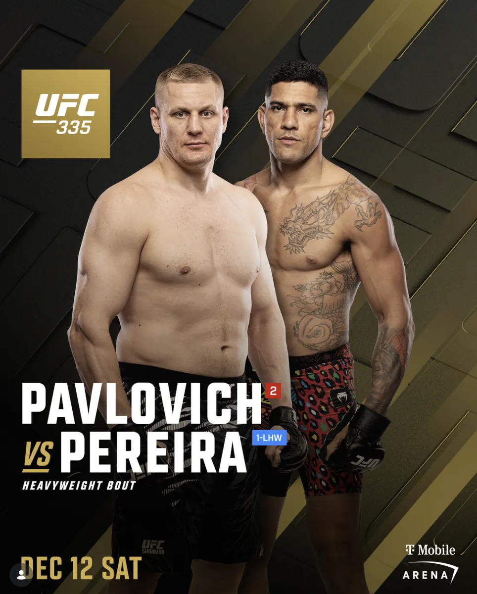 Affiche UFC 335, Sergei Pavlovich contre Alex Pereira chez les poids lourds a la T-Mobile Arena de Las Vegas